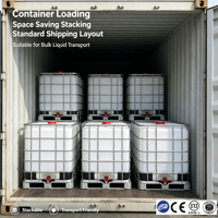 Conteneur intermédiaire en plastique HDPE de 1000 L pour le stockage de liquides, citerne IBC avec cage en acier galvanisé et palette pour chariot élévateur