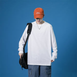 Unisex 230g Oversize Langarm-T-Shirts mit individuellem Logo, hochwertige 100% Baumwolle, einfarbige lässige Bluse, gestrickt, blanko, umweltfreundlich - Product Image 4