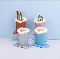 Nouvel étui à lunettes tendance à motifs, support de présentation ultra-dense en coque rigide, porte-stylo, étui à lunettes tendance avec doublure en peluche