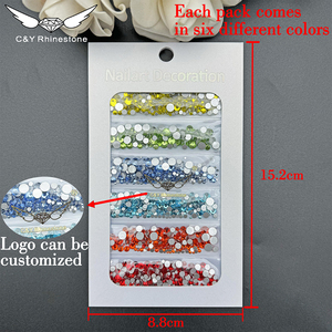 Bộ đá trang trí móng tay hình kim cương, mặt phẳng, không cần gắn nóng, nhiều màu sắc (60 màu), bán sỉ, dùng làm nail art, thiết kế đa dạng, số lượng lớn - Product Image 4