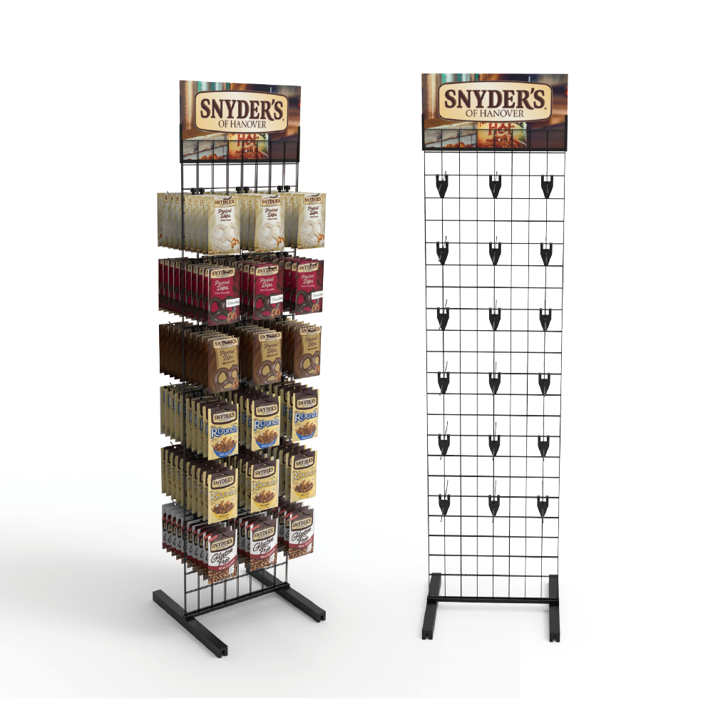 Customized Modern Double-Sided Metal Wire Mesh Storage Display Rack with Rotating Feature for Supermarkets & Exhibition Venues