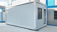 Casa Contenedor Blanca Prefabricada con Ventanas de Seguridad para Oficina en Obras de Construcción y Campamento Laboral