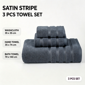 Juego de Toallas de Baño de Algodón con Rayas Satinadas, 3 Piezas, Toalla de Mano Absorbente, Suave para la Piel, Elegante, para Hotel y Hogar, Venta al Por Mayor - Product Image 1