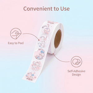 Pegatinas Redondas de Dibujos Animados, Resistentes al Agua, con Adhesivo Fuerte, Estampado Dorado, Logotipo Personalizado, Pegatinas Artesanales - Product Image 3