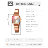 Reloj de Lujo para Mujer SKMEI 2190, Correa de Acero Inoxidable, Movimiento de Cuarzo, Resistente al Agua 3ATM, 26.5mm, Elegante, Analógico