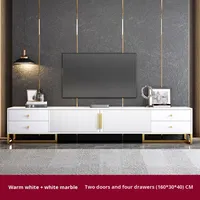 Yijiada meuble TV minimaliste moderne armoire de rangement de luxe éclairage combinaison étroite Table basse murale pour salon