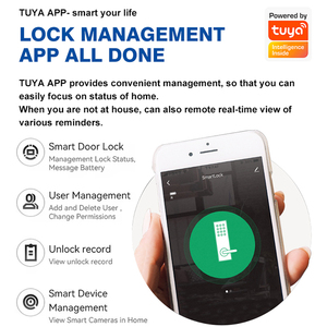 Serrure électronique à code d'empreintes digitales Be-Tech pour portes en bois, sécurité numérique, carte mémoire, connectivité Wi-Fi, cylindre de serrure électronique - Product Image 4