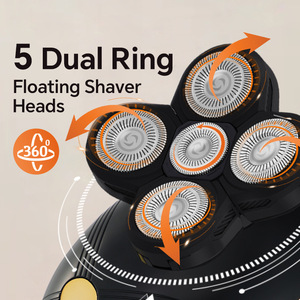 5 in 1 Bald <b>Head</b> Hair Trimmer Shaver Kit Beard <b>Razor</b> 8D Cordless Portable Electric Shaver Hair Removal Grooming Kit - Product Image 3