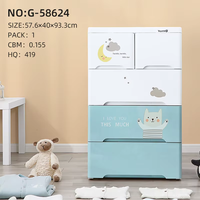 Commode de rangement populaire pour la maison, en plastique, verrouillable, 4 niveaux, armoire, garde-robe, 40 cm