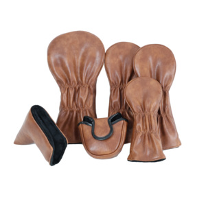 <span class=keywords><strong>Housse</strong></span> de tête de club de golf en cuir PU imperméable et portable avec fermeture magnétique et motif de logo - Product Image 6