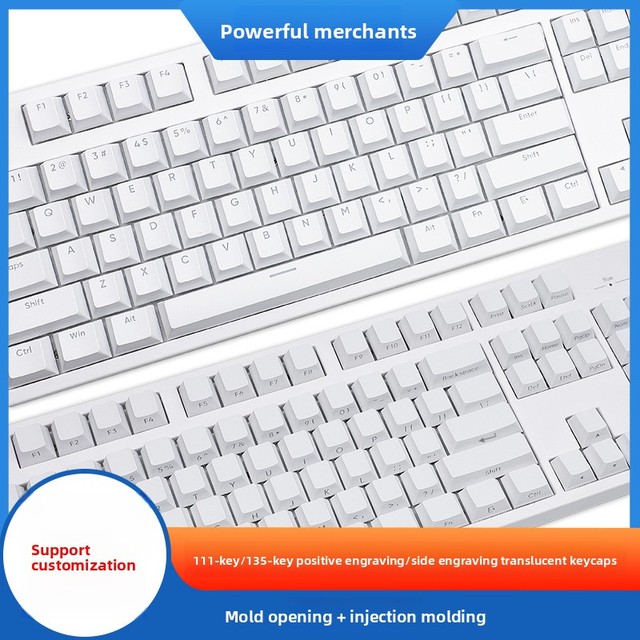 Full Set Thermal Sublimation PBT  Transparent Mechanical Keyboard Double Shot Pbt Keycaps Cherry Pbt  Keycaps