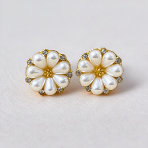 Cabello hecho a mano, venta directa de fábrica, materiales Diy, flor de aleación, botones de diamantes, tocados, accesorios de flores de perlas - Product Image 5