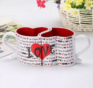 طلبات OEM/ODM طباعة مخصصة على شكل قلب، مجموعة أكواب مزدوجة لهدايا عيد الحب مكونة من كوبين مخصصين للقهوة وأكواب السفر - Product Image 2