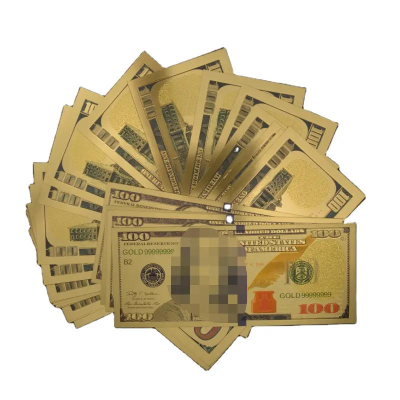 Custom Currency Us Dollar 100 Colorful Printing 100 Dollar gold Foil Banknote