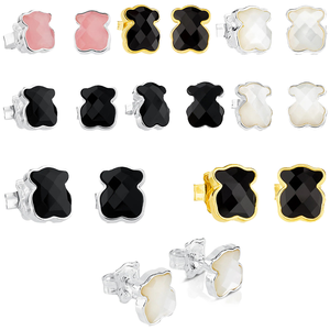 <span class=keywords><strong>Pendientes</strong></span> de Plata de Ley S925 con Baño de Oro y Piedra Natural con Diseño de Oso para Mujer, Estilo Europeo Americano, de Xiong - Product Image 4