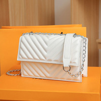 Nouveau Sac à Bandoulière de Luxe Carré avec Chaîne pour Femme, Sac à Main en Cuir PU, Sacs Messager Designer pour Femme