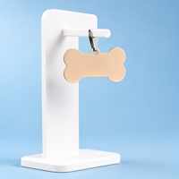 Plaques d'identification personnalisées pour animaux de compagnie en métal gravées au laser, avec logo sur mesure, en forme d'os et de chat, pendentifs pour collier de chien, vente en gros