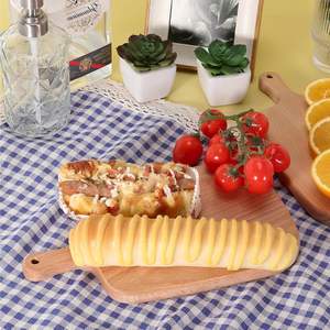 Planche à découper rectangulaire en hêtre massif naturel et biologique, pour pizza, pain, petit-déjeuner, avec poignée - Product Image 2