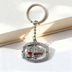 Porte-clés Premium en Alliage de Zinc, Tram de <span class=keywords><strong>Lisbonne</strong></span>, Souvenir Touristique de la Ville du Portugal, Anneau Métallique pour Clés de Voiture, Accessoire Cadeau de Voyage - Product Image 2