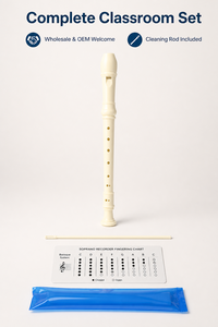 <span class=keywords><strong>Flauta</strong></span> Dulce de Plástico Blanca de 8 Orificios con Logotipo Personalizado, Instrumento Educativo para Niños de Primaria, Soprano, Descant, para el Aula - Product Image 3