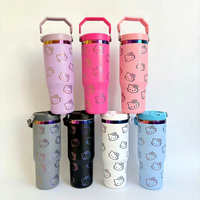 Gobelet isotherme à double paroi en acier inoxydable de 20 oz/30 oz, best-seller du commerce électronique transfrontalier, avec poignée portable