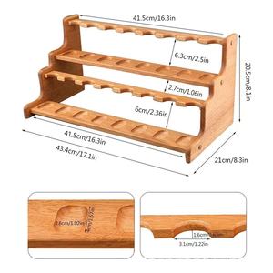 Support à pipes en bois massif à 3 niveaux, avec jointures à mortaise et tenon, portable, pour le rangement des pipes - Product Image 4