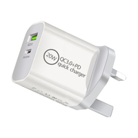 Chargeur mural USB QC 3.0 PD 20W Type C double port à charge rapide, petit adaptateur de voyage pour iPhone X XS 11 12 13 14 15 16 17 Pro Max
