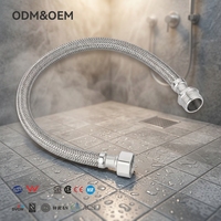 Selang Pipa Air Kamar Mandi Fleksibel Modern 40cm, Tahan Tekanan Tinggi dan Suhu Tinggi, EPDM, Jalinan Kawat Baja Anti Karat, 1/2 Inner