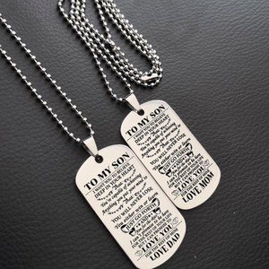In acciaio inox lettera a mio figlio figlia papà pendente della collana - Product Image 2