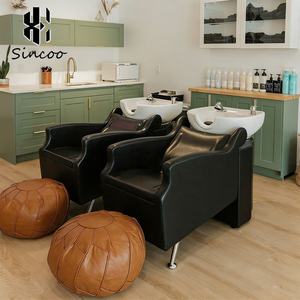 European Style Beauty Hairdressing Shampoo <b>Chair</b> with Thickened Seat Cushion Semi-lying Design Barbershop Shampoo Bed - Product Image 2