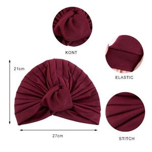 Vente en gros d'accessoires de mode pour cheveux avec logo personnalisé, turbans de couleur unie en POLYESTER SPANDEX, grand nœud, foulard musulman pour femmes, toutes saisons - Product Image 4