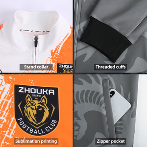 Setelan Jaket Jersey Tim Nasional Musim Gugur 2024 - 2025 Bahan Hangat Lengan Panjang untuk Latihan Sepak Bola - Product Image 2