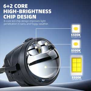 ไฟตัดหมอก LED แบบคู่ F32 ขนาด 3 นิ้ว 5500K แสงสูง-ต่ำ 40W 60W โครงสร้างแข็งแรงทนทาน IP67 - Product Image 5