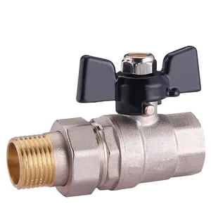 brass ball valve Single union 15mm/20mm/25mm pipe cock with aluminum T handle CE approved