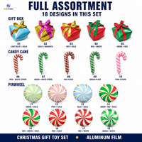 Ballons en aluminium en forme de canne à sucre de Noël de 22 pouces en gros, en stock, OEM/ODM pour fournitures de fête de Noël