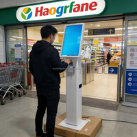 Kiosque en libre-service WUXIN avec lecteur de codes-barres, lecteur de cartes, machine de gestion des files d'attente pour hôpitaux, système de point de vente, kiosque de paiement