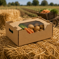 Boîte à fruits en carton ondulé imprimée en couleur personnalisée avec trous d'aération, carton kraft alimentaire, fabricant de boîtes à fruits