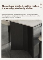 Ensemble table à manger et chaises en bois de noyer en forme de goutte en pierre blanche de riz de style français