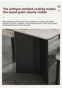 أرز على الطراز الفرنسي على الطراز المتوسط-طقم طاولة طعام وكرسي من خشب الجوز على شكل قطرة - Product Image 5