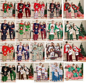 Ensemble de pyjamas de Noël personnalisés pour la famille, rouge/vert, vêtements de nuit pour les fêtes, filles, enfants, couple, parents, frères, sœurs, OEM - Product Image 2