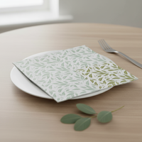 Serviettes de table colorées jetables absorbantes en papier Airlaid 2 plis en pâte de bois vierge, imprimées en sérigraphie, pliées, pour sacs