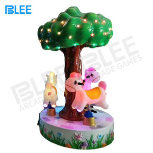 Machine de carrousel à pièces de monnaie pour enfants, divertissement, fantastique petit 3 joueurs animaux - Product Image 1