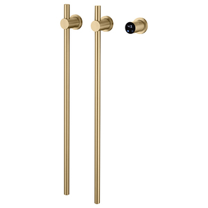 Hot Selling Geborsteld Goud Elektrisch Verborgen Verticale Verwarming Badkamer Handdoekenrek 2-Bar Warmer Met Verticaal Verwarmingselement - Product Image 1