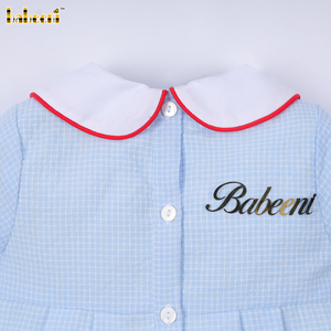 Babeeni Boys Customized Hand Smocked Character Vehicles Red Lines Embroidery Set 100% Cotton Luxury Washable OEKO-<b>TEX</b> Certified - Product Image 6