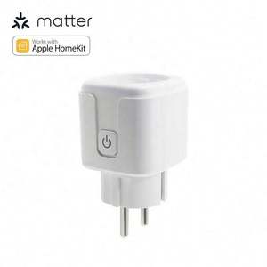 Matter 16A <span class=keywords><strong>Homekit</strong></span> Smart App Télécommande EU Socket Plug Over Wifi avec Alexa et Google Home Fabriqué en verre et en plastique - Product Image 1