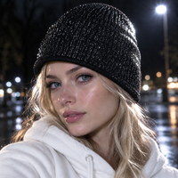 Casquette unisexe en tricot acrylique réfléchissant, résistante au froid, pour les trajets domicile-travail, l'école, les courses et les activités quotidiennes en extérieur