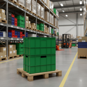 KE 620 Extra Deep Plastic <b>Crate</b> Virgin HDPE Heavy Duty Stackable Large Storage <b>Box</b> Industrial Euro Container for Bulk Logistics - Product Image 3