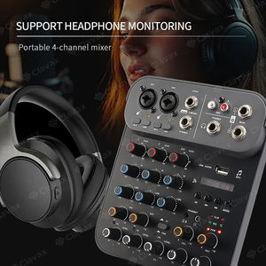 Clavax CLMC-G4B Console <span class=keywords><strong>de</strong></span> <span class=keywords><strong>mixage</strong></span> audio 4 canaux avec carte son intégrée BT USB pour l'enregistrement et le streaming - Product Image 5