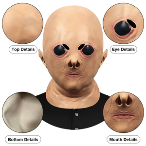 Masque de visage en latex Alien <span class=keywords><strong>Horror</strong></span> Ghost Face, couleur chair, effrayant, pour Halloween, maison hantée, escape room, personnalisable - Product Image 3