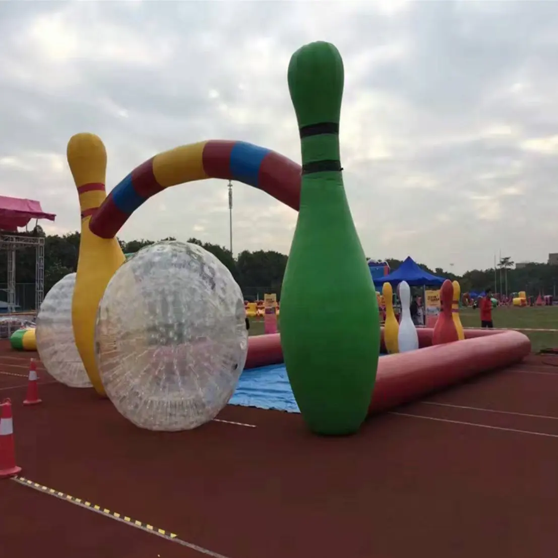 गर्म बिक्री मिनी Inflatable zorb Inflatable गेंदबाजी सेट उद्यान खेल खेल खिलौना बच्चों के लिए inflatable मानव गेंदबाजी